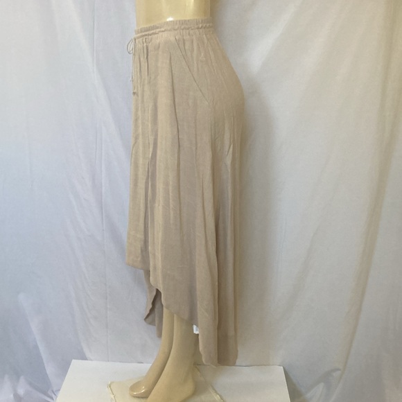 DEMOCRACY Jeans Women Linen Hi-Low Skirt Size 2X Ruffled Hem Elastic Waist NWOT - Picture 4 of 4